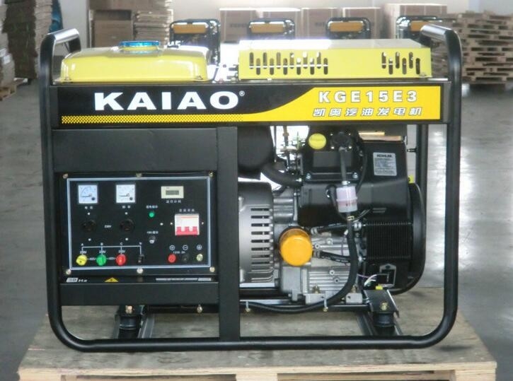 KGE15E3 16kva портативный бензиновый генератор трехфазный с цифровой панелью управления